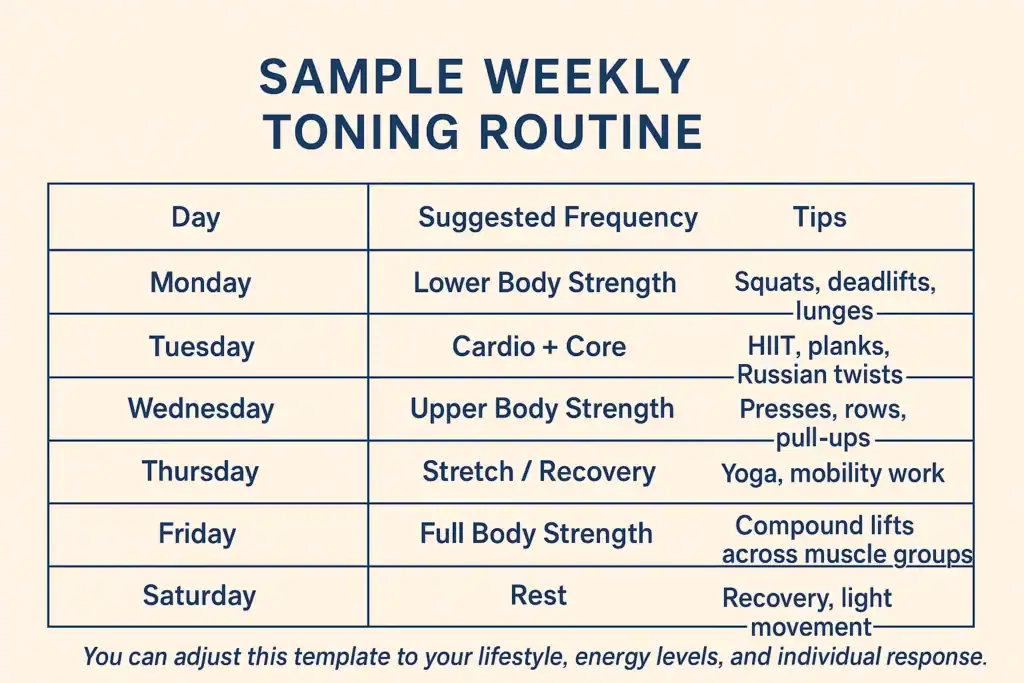 Achieving the Perfect Tone: How Often Should You Exercise for Results? 4 Weekly exercise Westcliff-on-Sea plan graphic