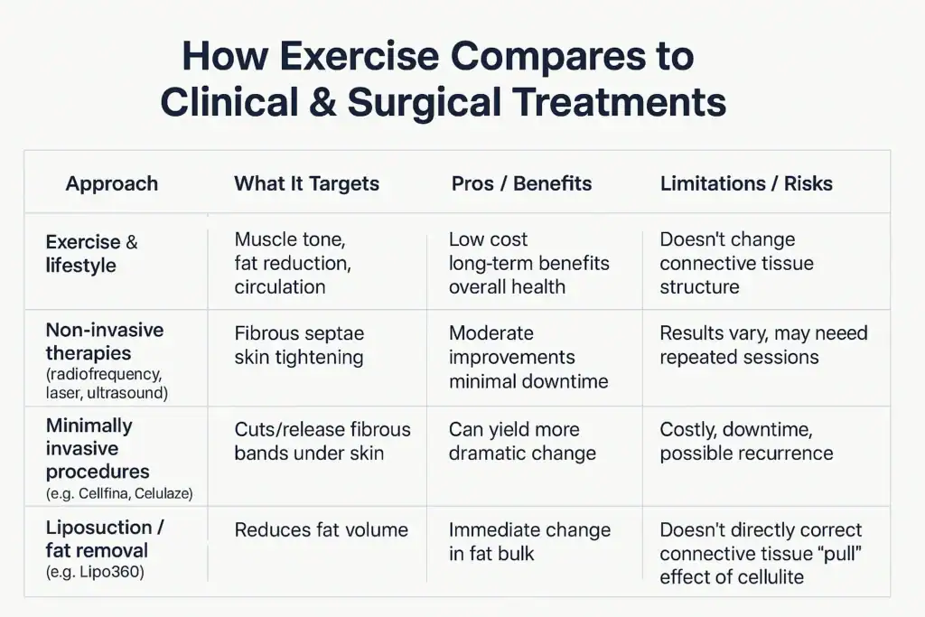 Sculpting Your Bum: Can Toning Exercises Really Reduce Cellulite? 2 How exercise compares to treatments from Lipo 360 Westcliff-on-Sea