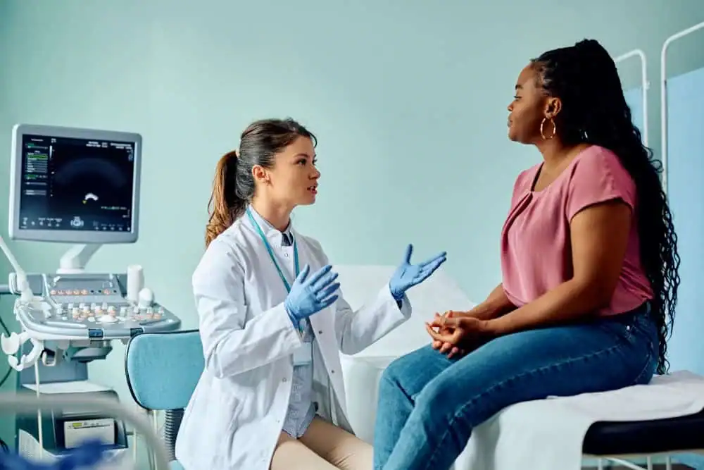 Woman have consultation about vaginal laxity Westcliff-on-Sea