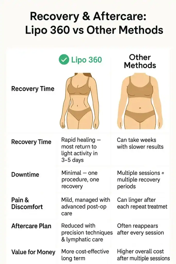 Recovery and Aftercare for Fat-Dissolving Surgery 2 Table to show fat dissolving injection aftercare Westcliff-on-Sea